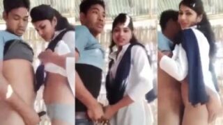 Indian College Girl Sex In Uniform with his Nepali Boyfriend